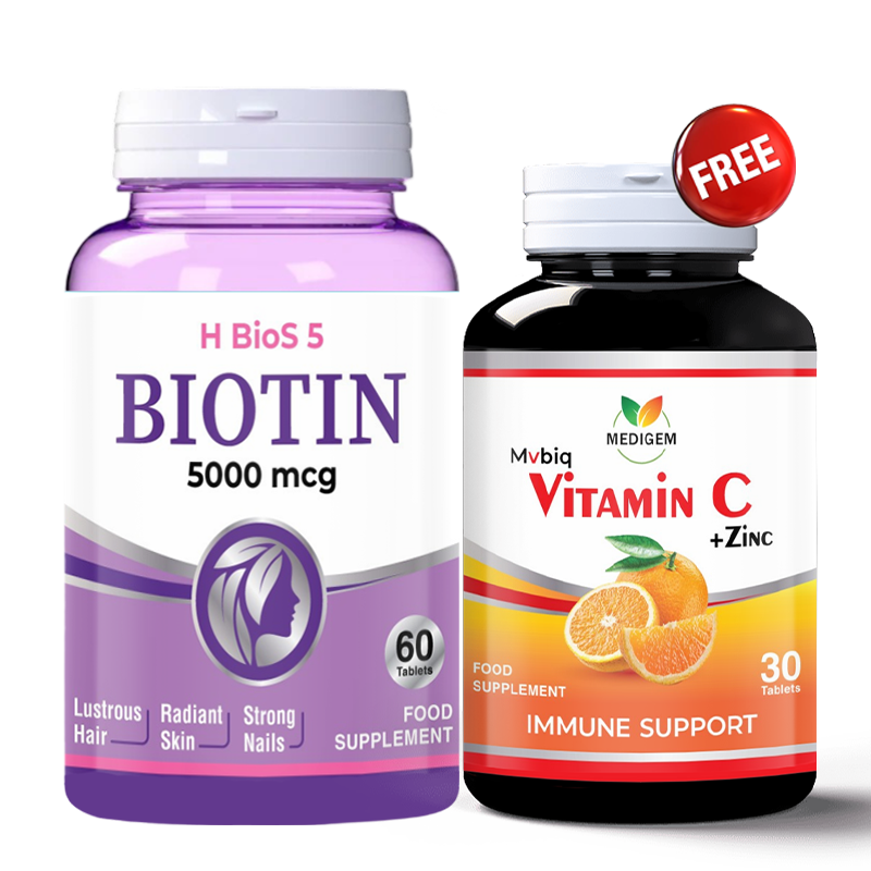 Buy Biotin 5000 Get Vitamin C Free